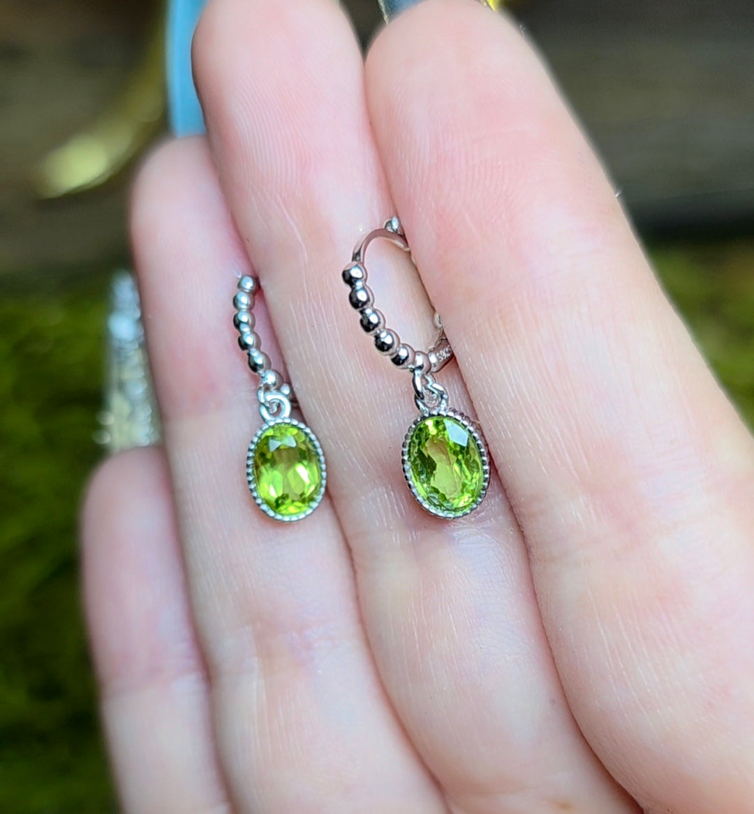 Peridot Hoop Earrings