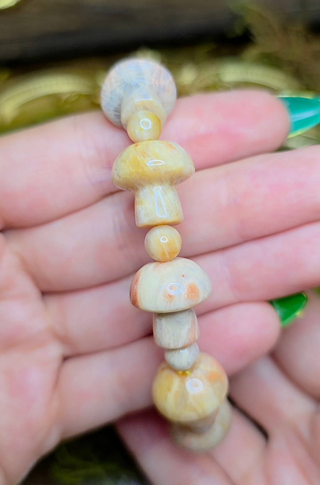 Agatized Coral Stretch Bracelet