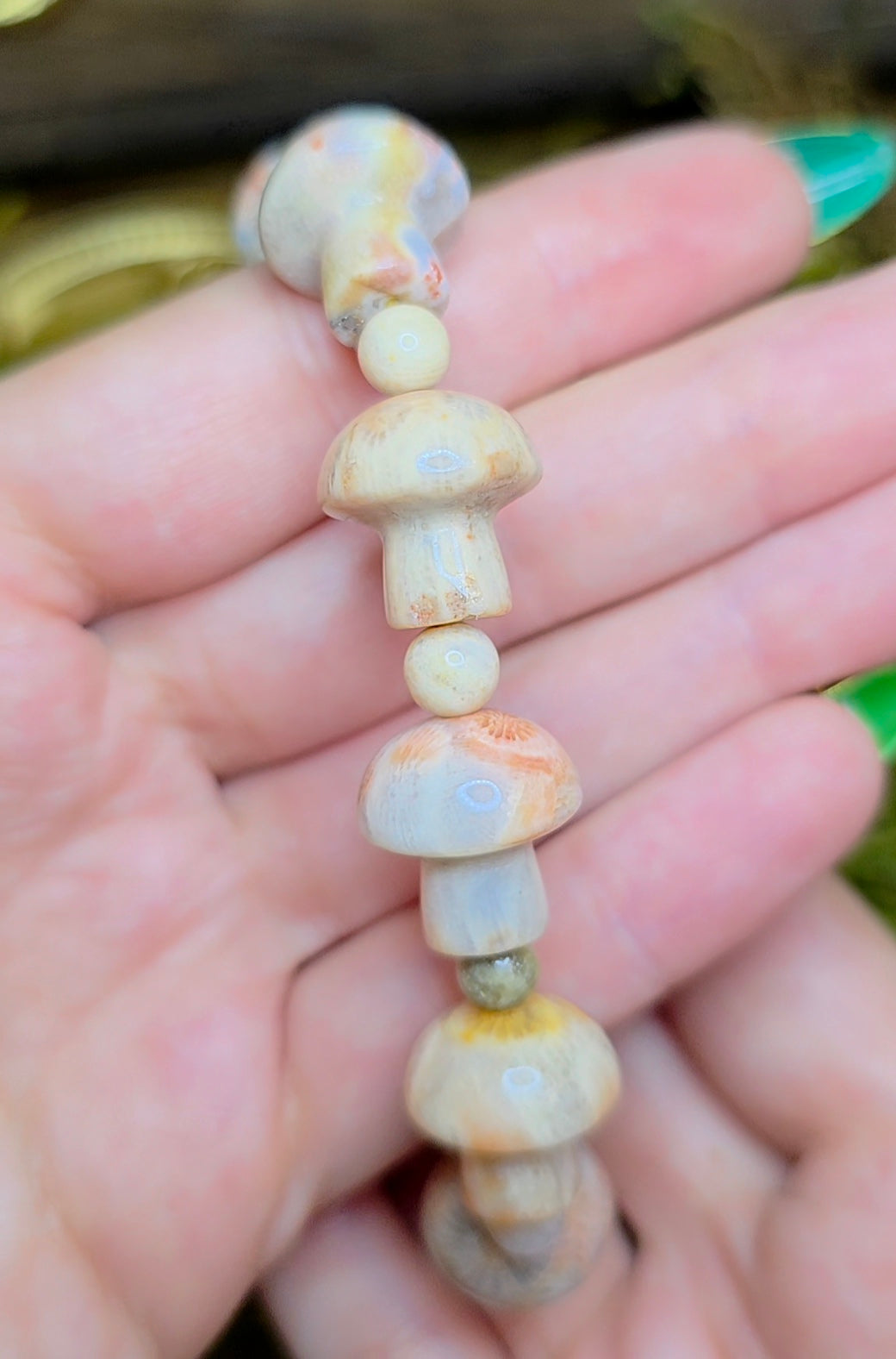 Agatized Coral Stretch Bracelet