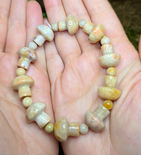 Agatized Coral Stretch Bracelet