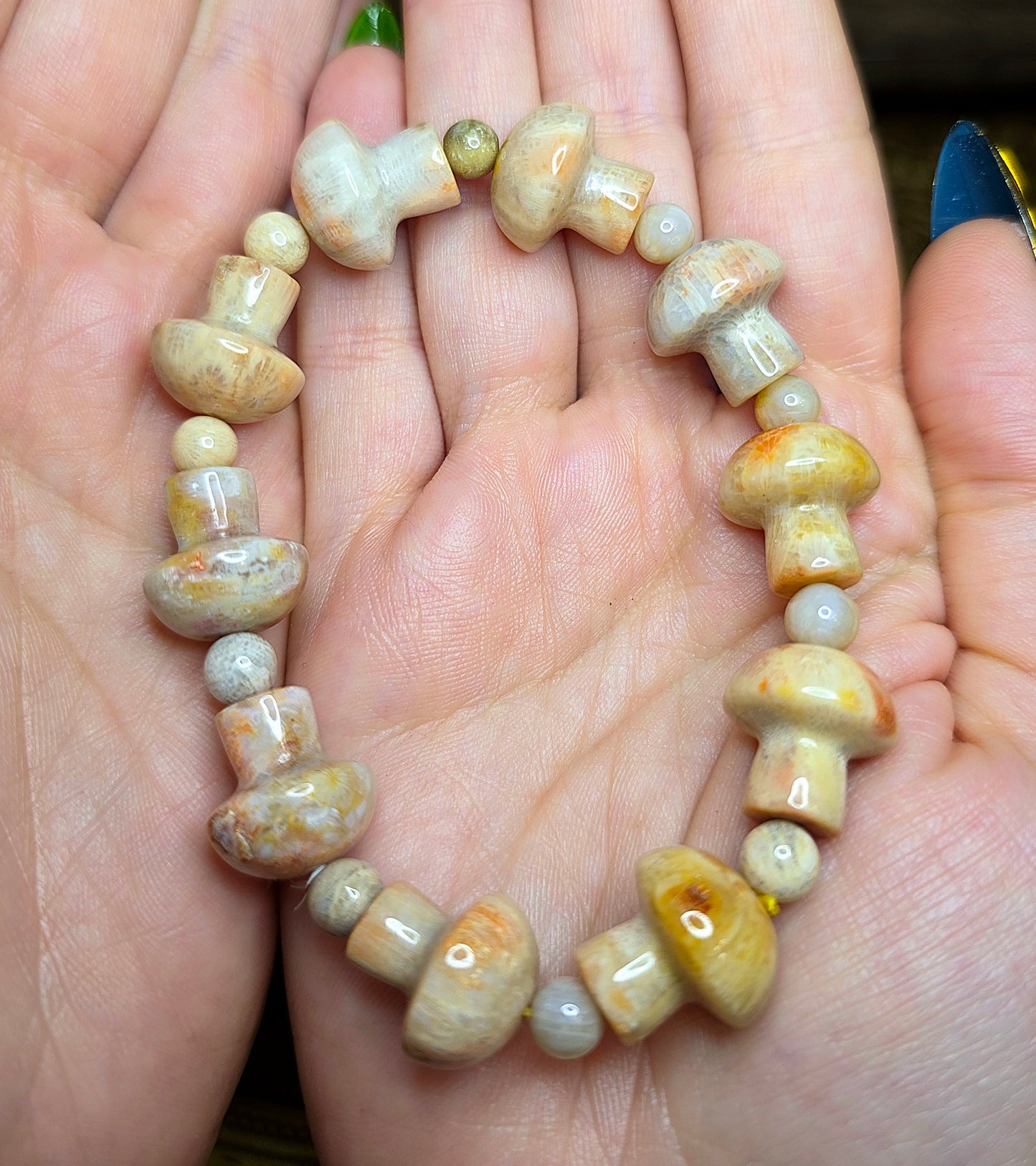 Agatized Coral Stretch Bracelet