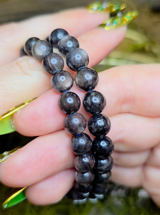 8mm Black Sapphire Stretch Bracelet