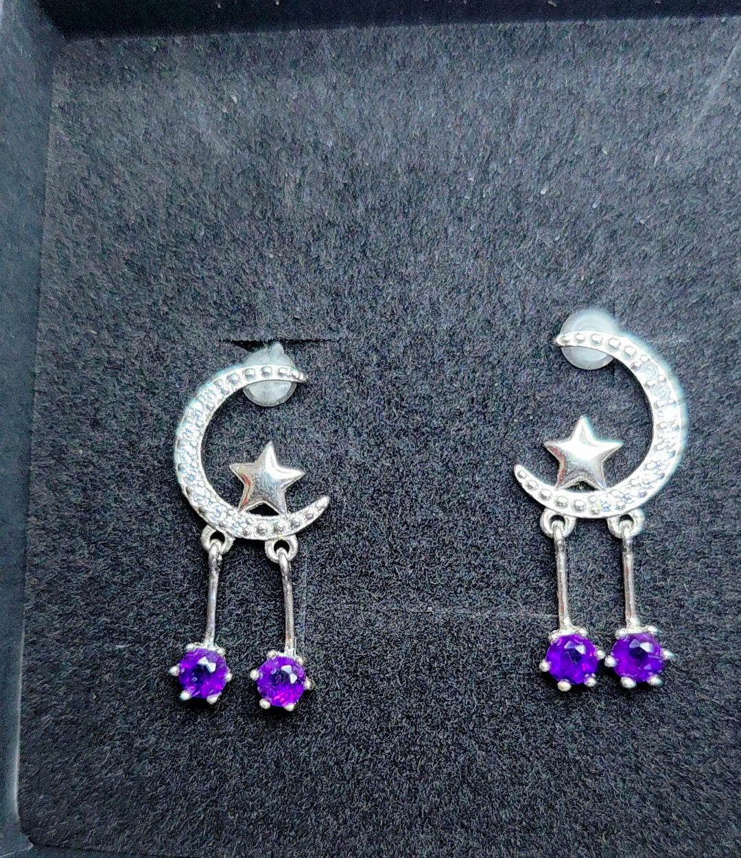 Amethyst Moon Earrings