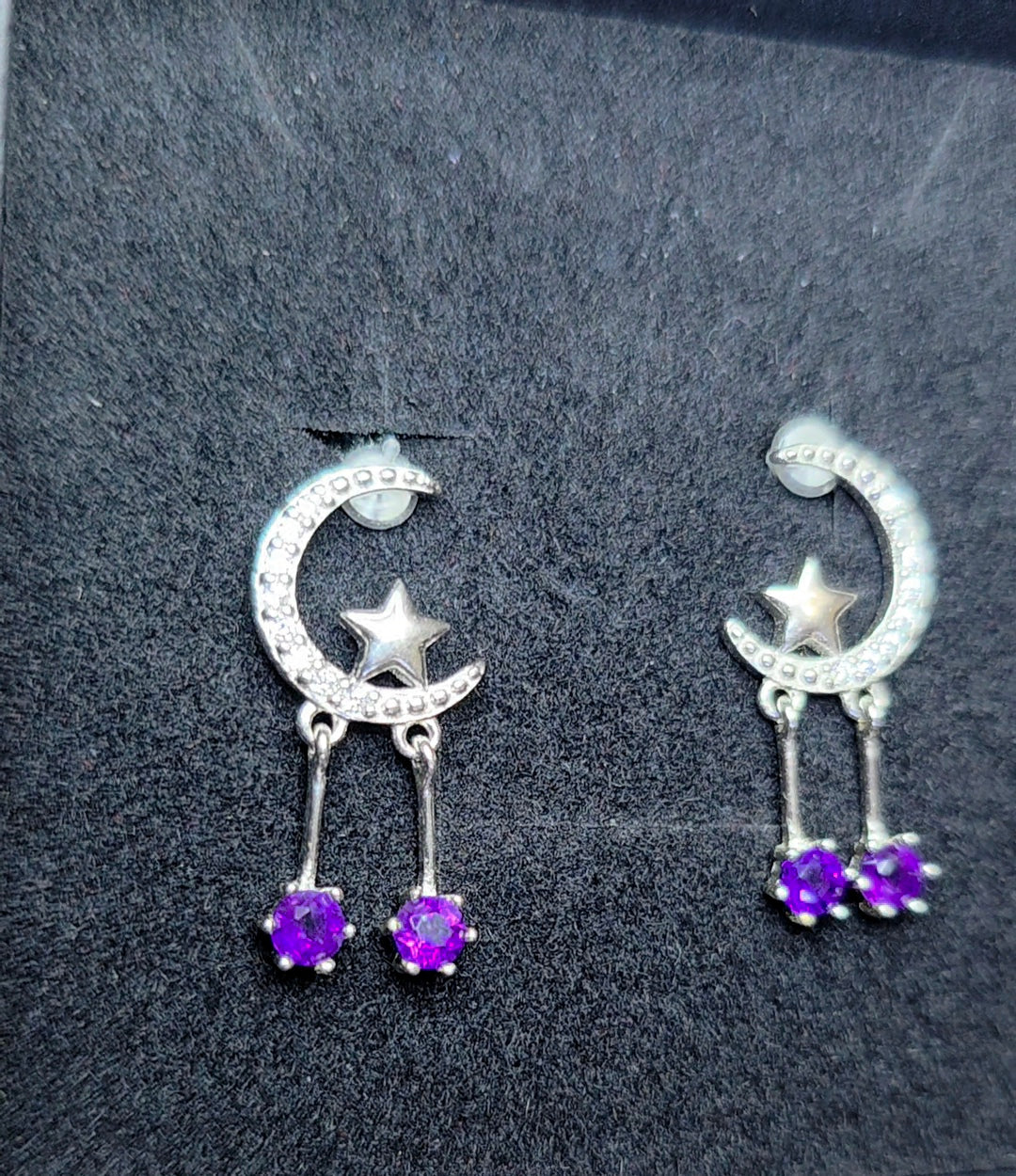 Amethyst Moon Earrings