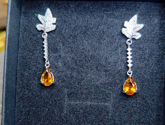 Citrine Leaves Earrings