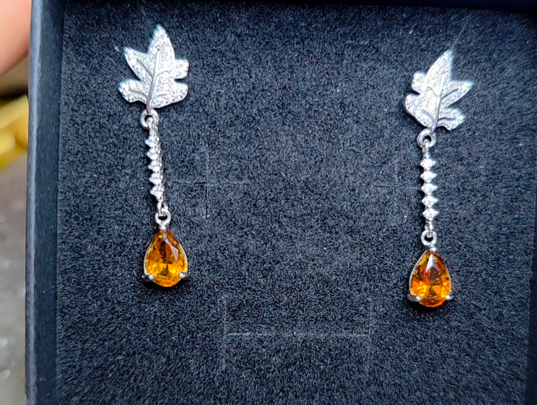 Citrine Leaves Earrings