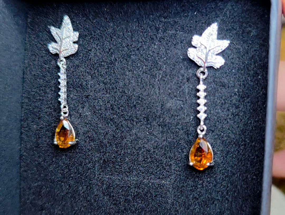 Citrine Leaves Earrings