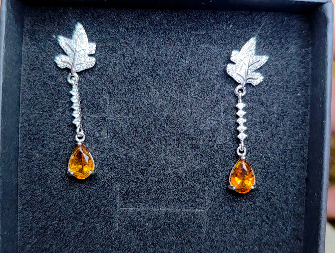 Citrine Leaves Earrings