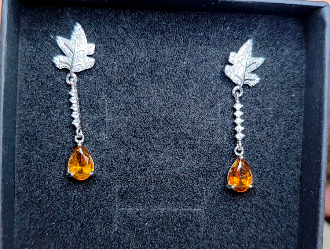 Citrine Leaves Earrings