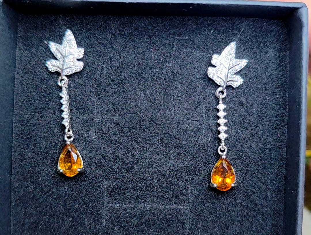 Citrine Leaves Earrings
