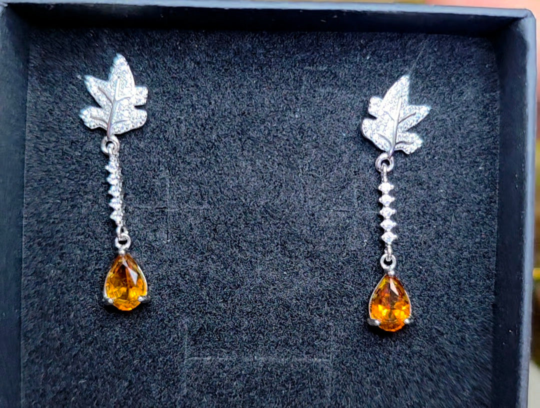 Citrine Leaves Earrings