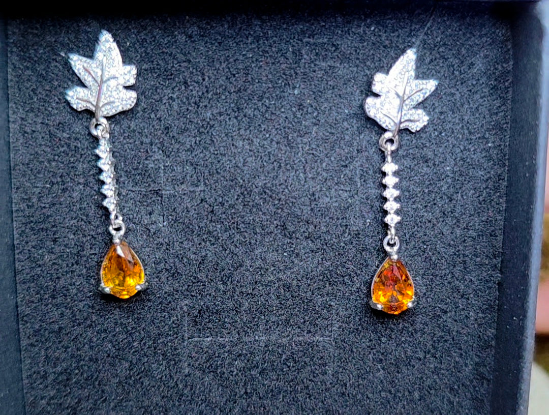 Citrine Leaves Earrings