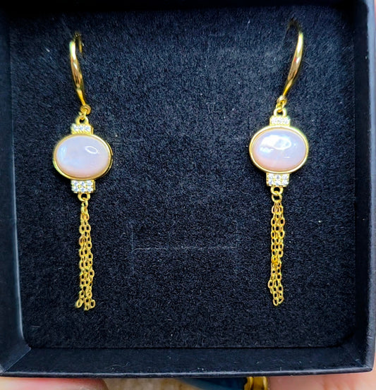 Pink Shell Lantern Earrings