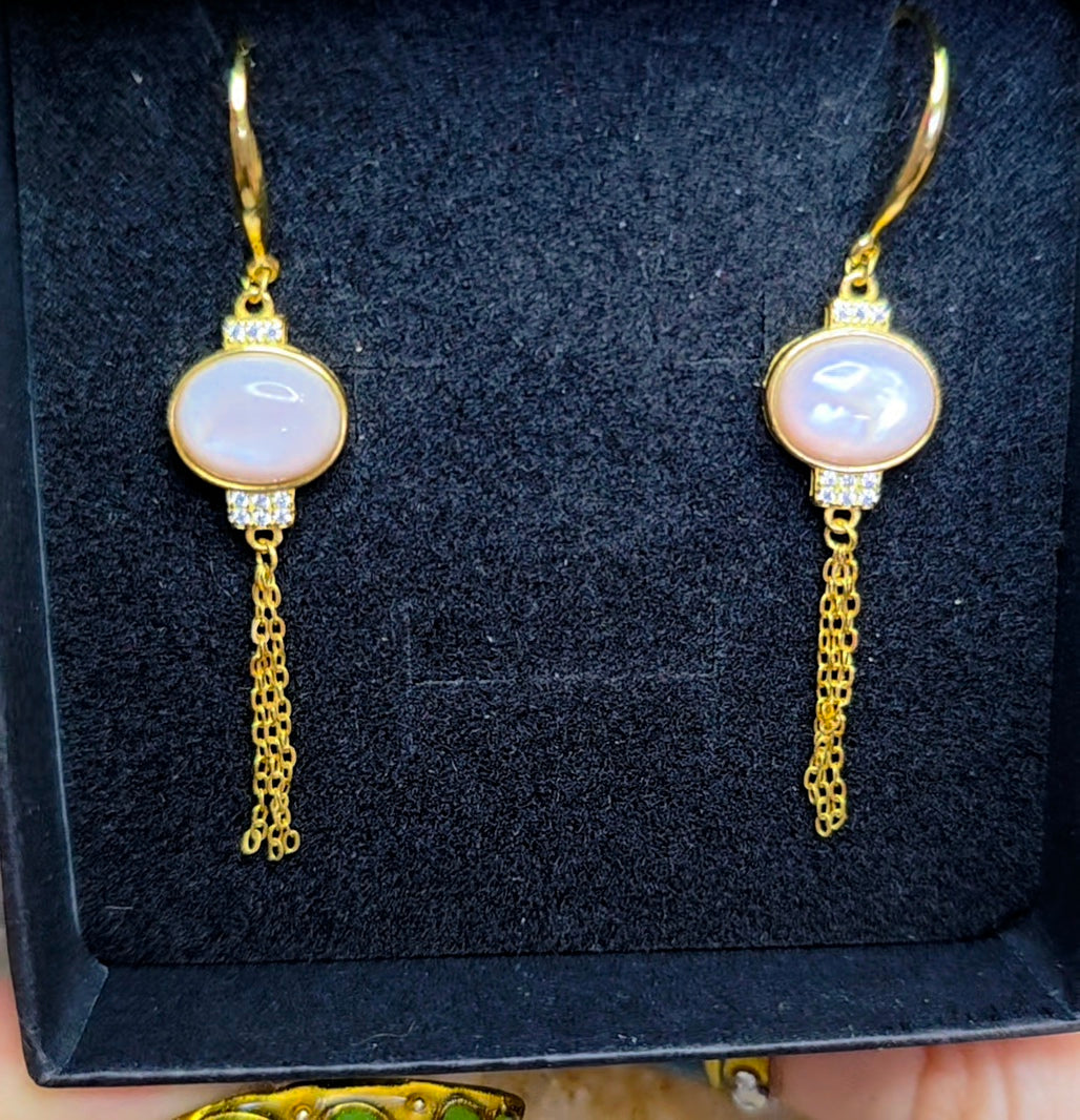 Pink Shell Lantern Earrings