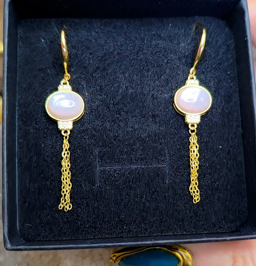Pink Shell Lantern Earrings