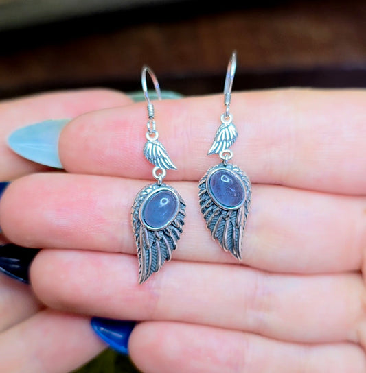 Aquamarine Wing Earrings