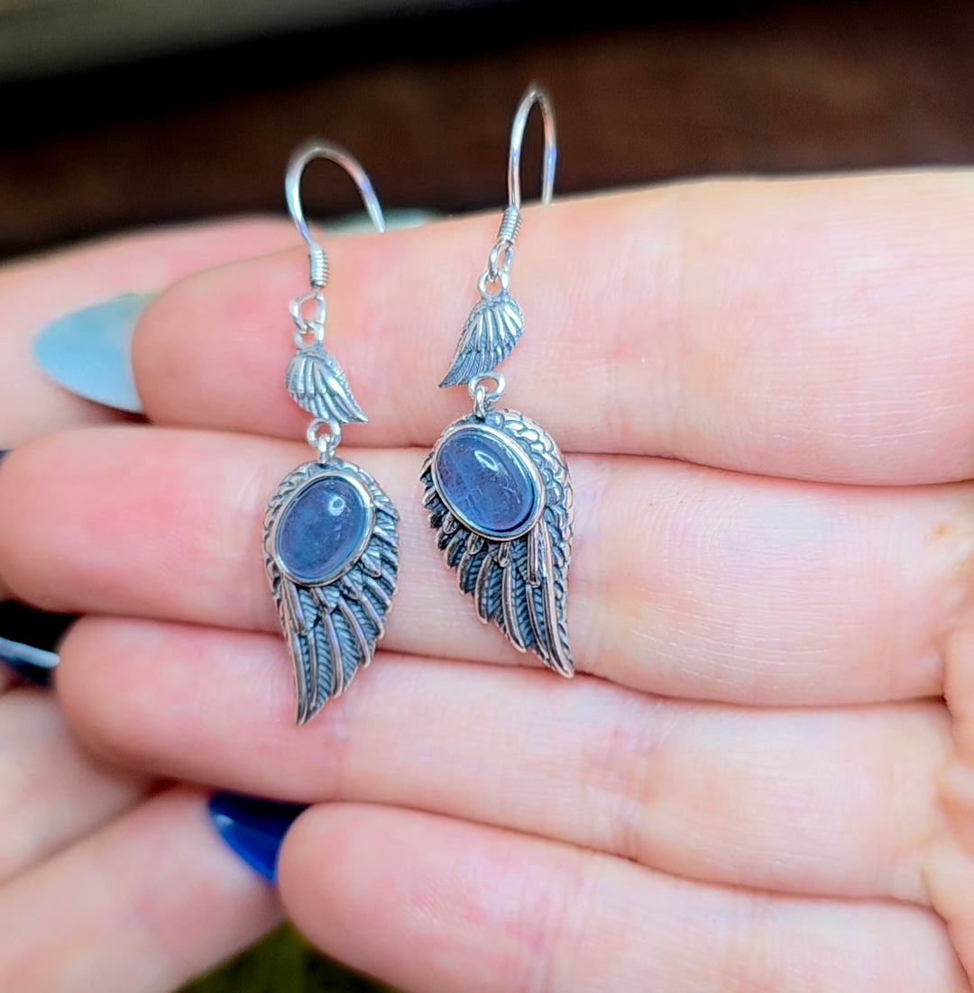 Aquamarine Wing Earrings