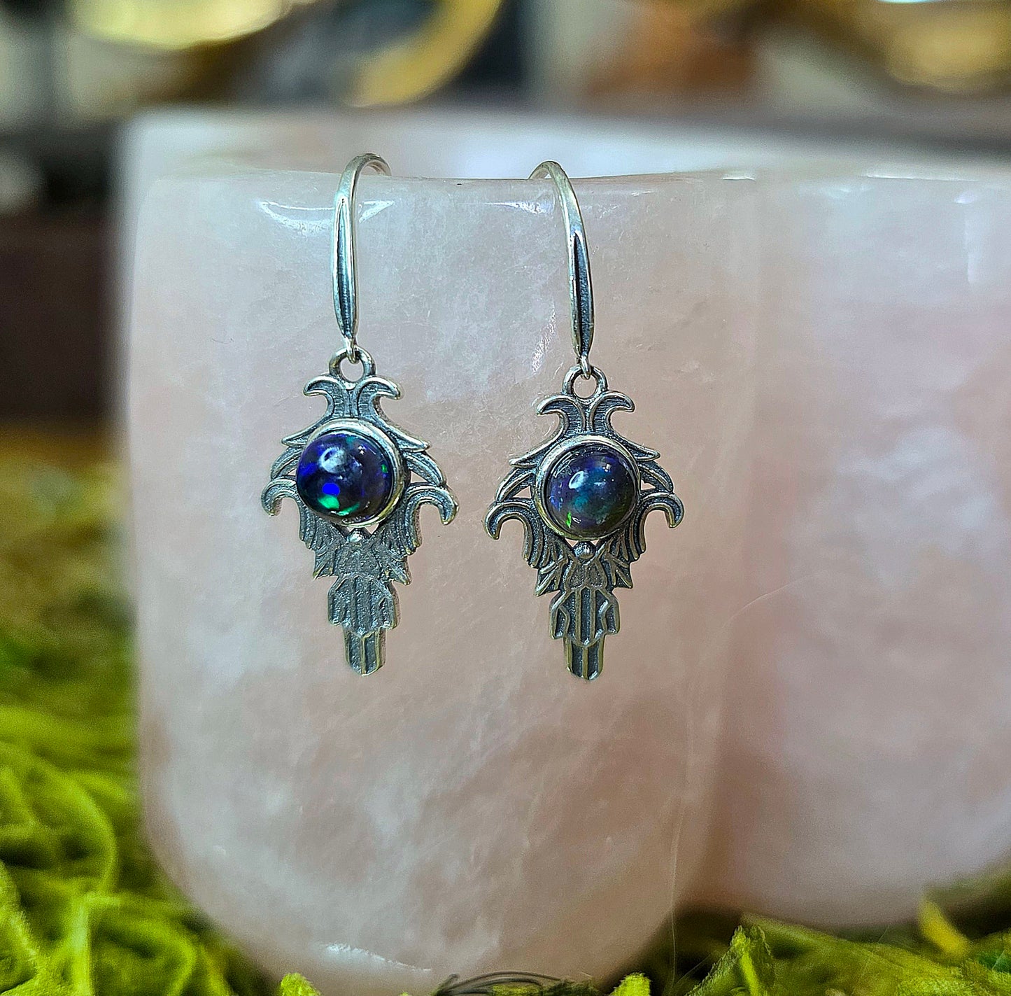 Black Opal Earrings