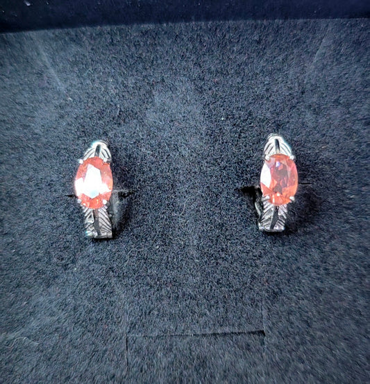 Pink Tourmaline Hoop Earrings