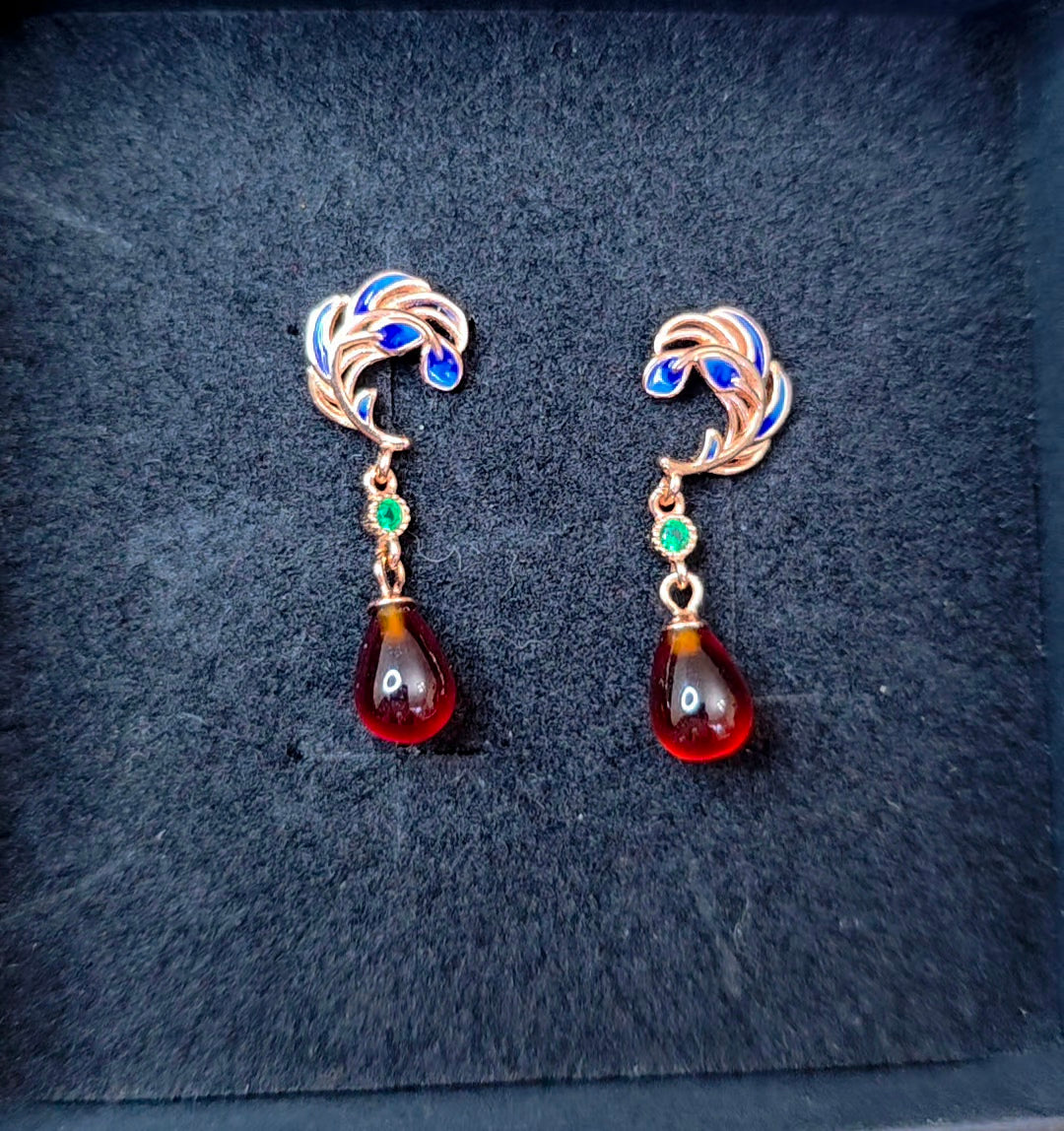 Garnet Drop Earrings