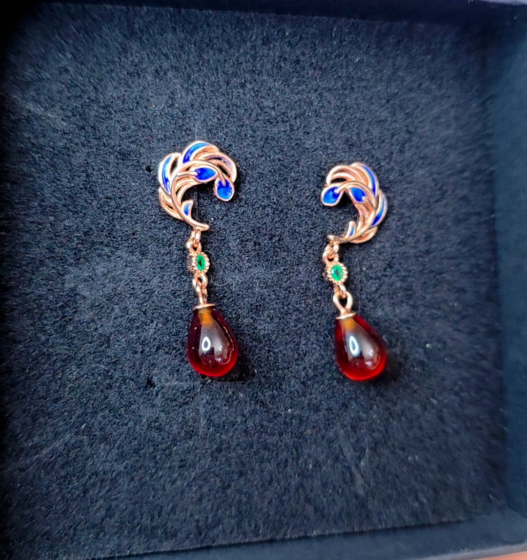 Garnet Drop Earrings