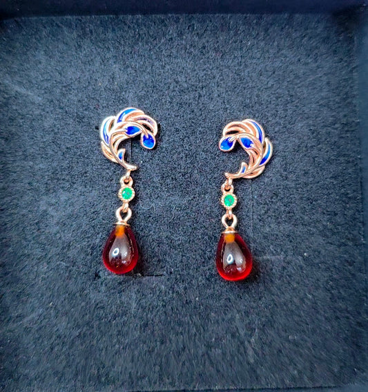 Garnet Drop Earrings