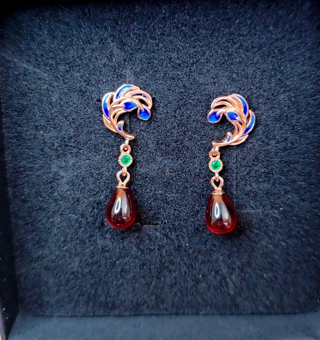 Garnet Drop Earrings