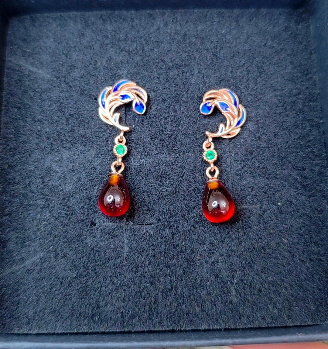 Garnet Drop Earrings