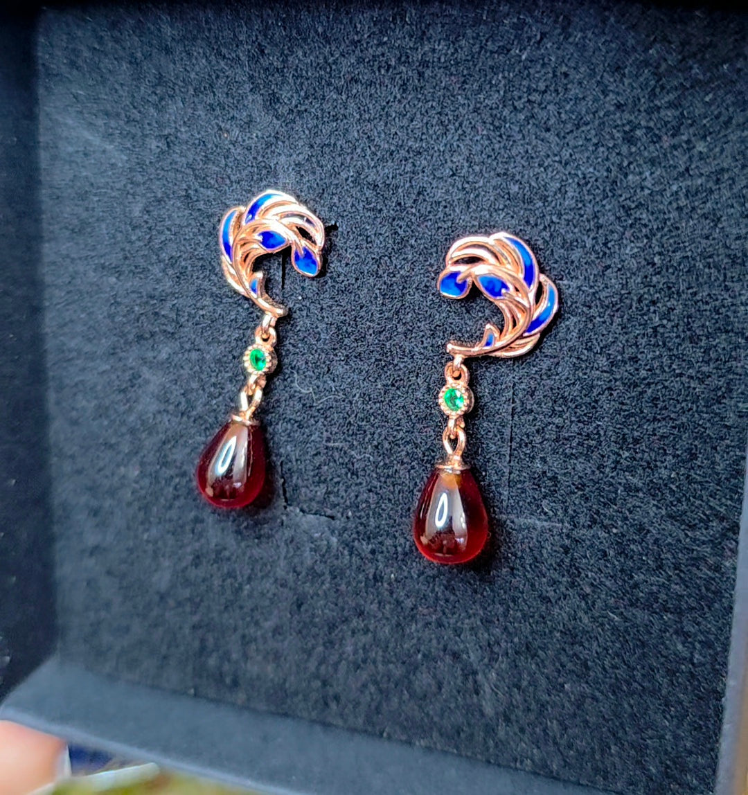 Garnet Drop Earrings