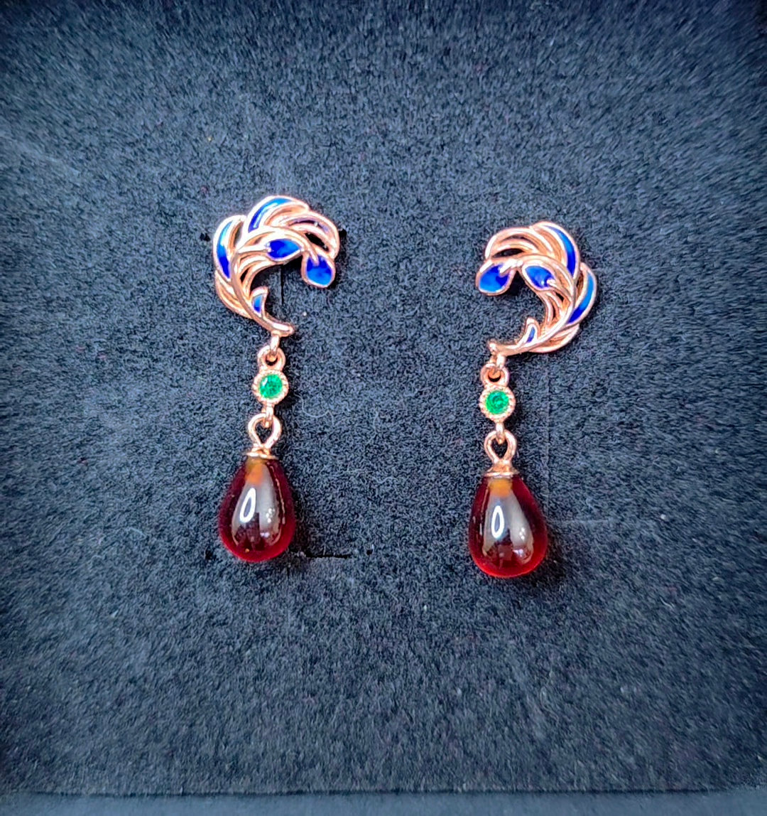 Garnet Drop Earrings