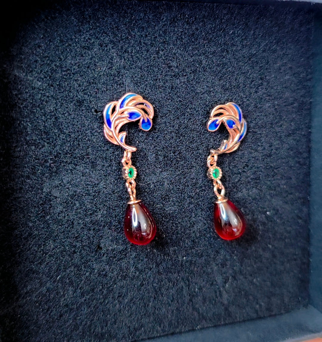 Garnet Drop Earrings