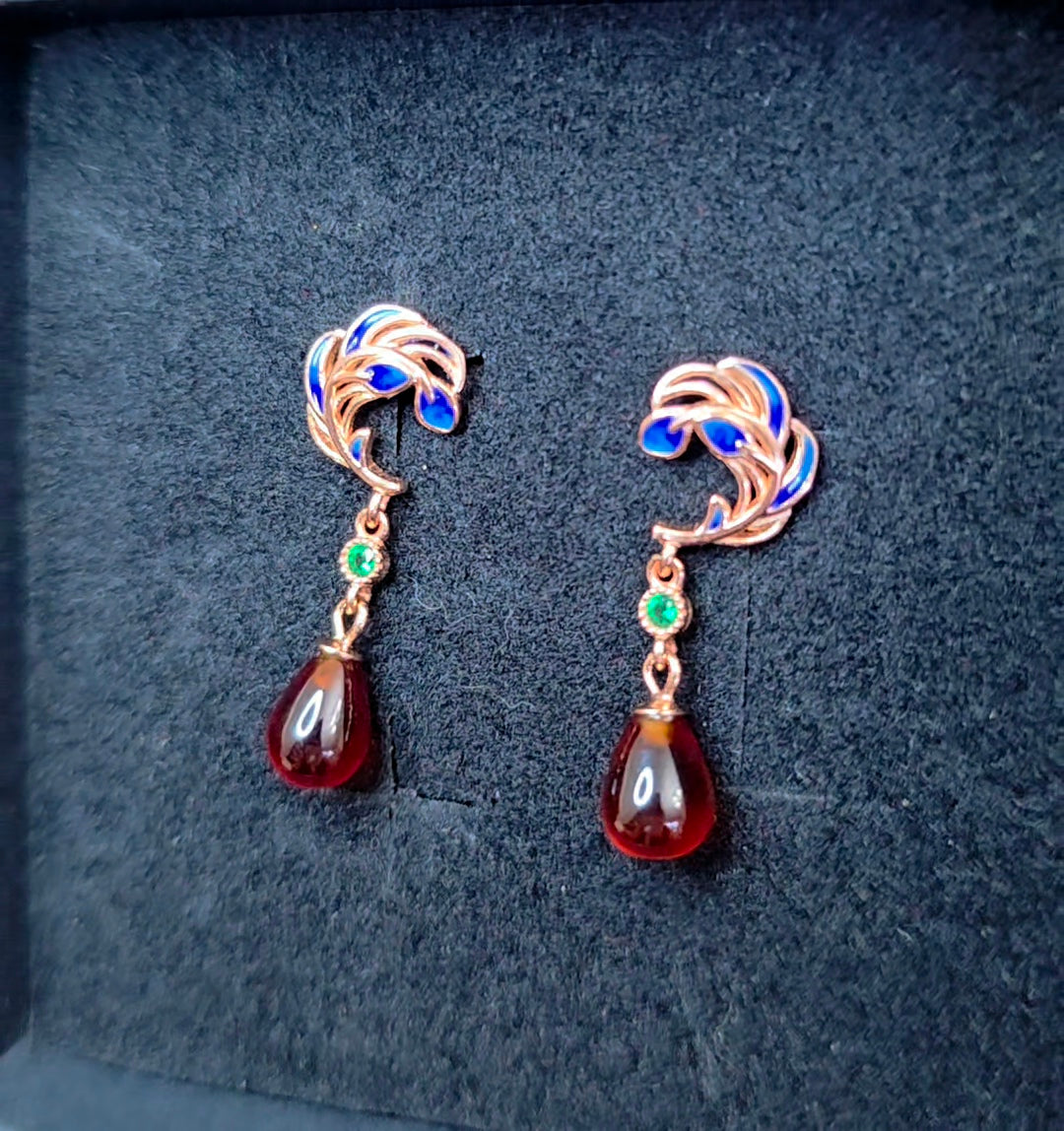 Garnet Drop Earrings