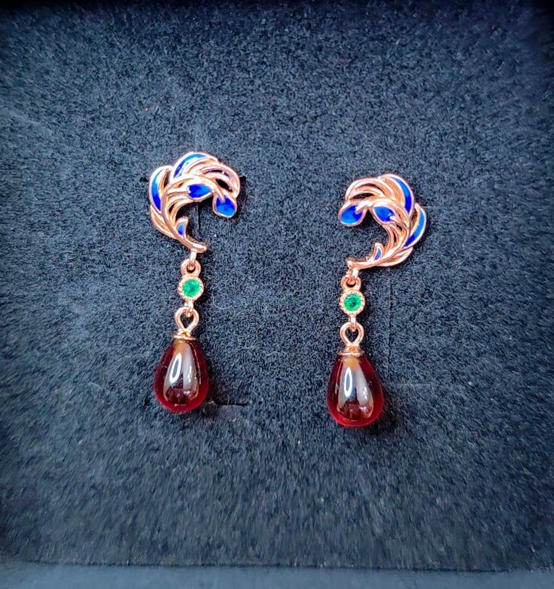 Garnet Drop Earrings