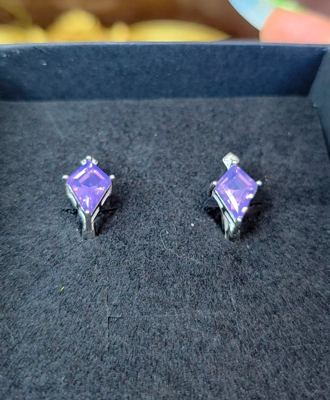Lavender Moon Quartz Kite Earrings