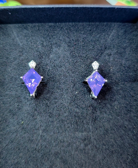 Lavender Moon Quartz Kite Earrings