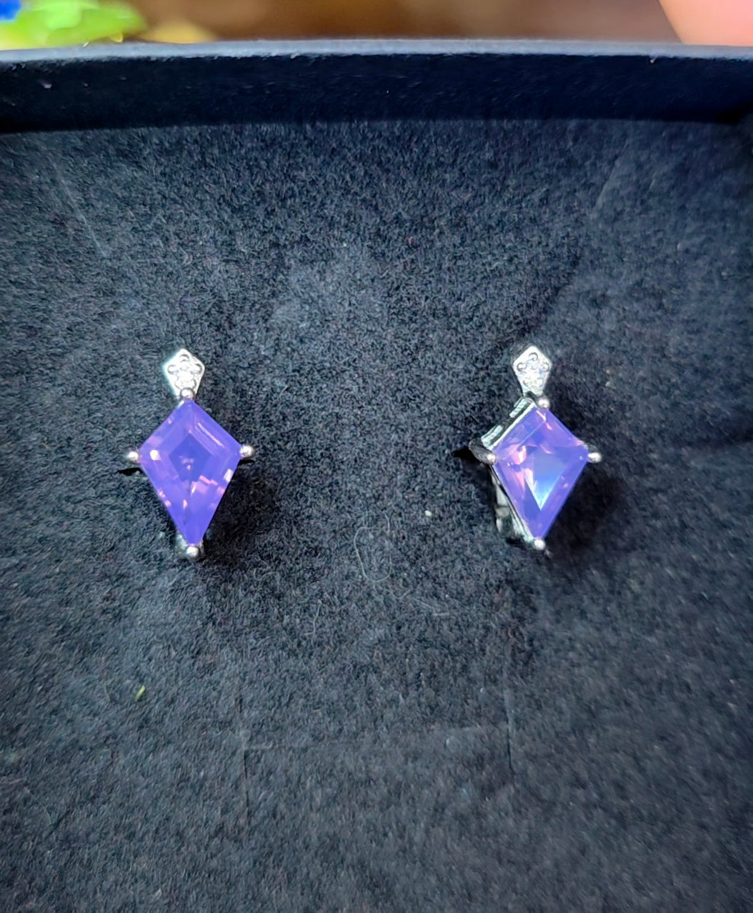 Lavender Moon Quartz Kite Earrings