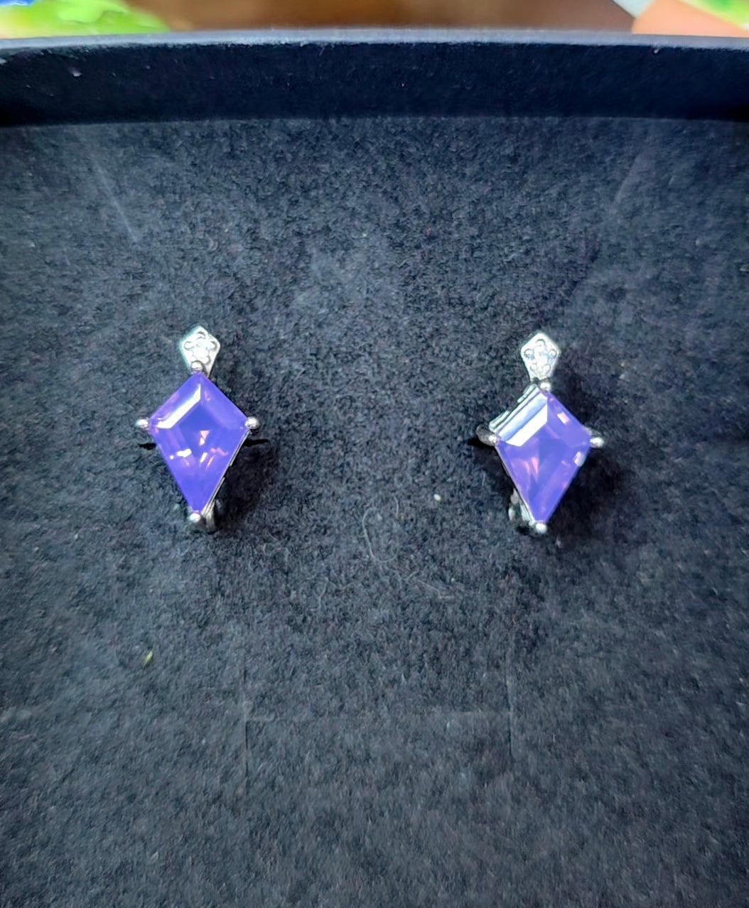 Lavender Moon Quartz Kite Earrings