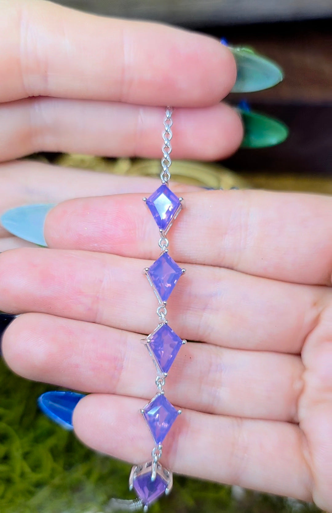 Lavender Moon Quartz Kites Sterling Silver Bracelet
