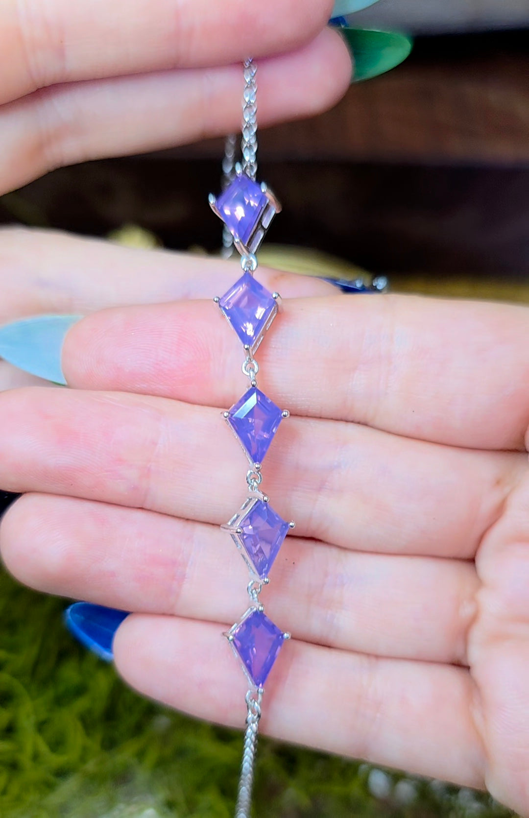 Lavender Moon Quartz Kites Sterling Silver Bracelet