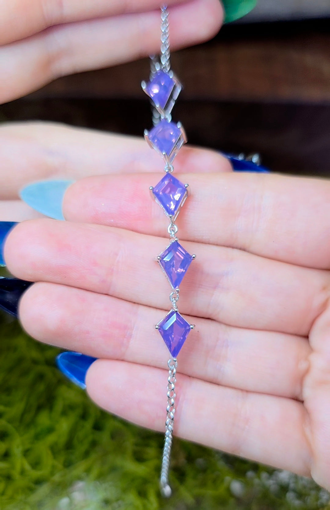 Lavender Moon Quartz Kites Sterling Silver Bracelet
