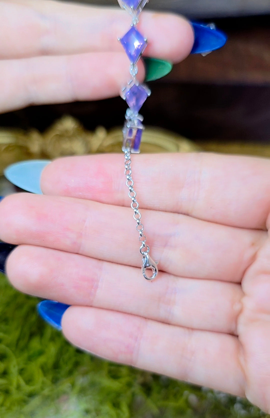 Lavender Moon Quartz Kites Sterling Silver Bracelet
