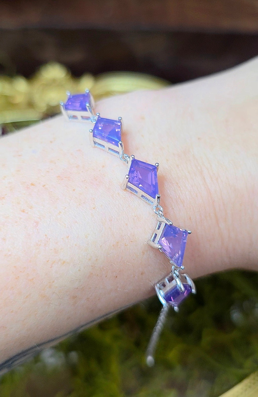 Lavender Moon Quartz Kites Sterling Silver Bracelet