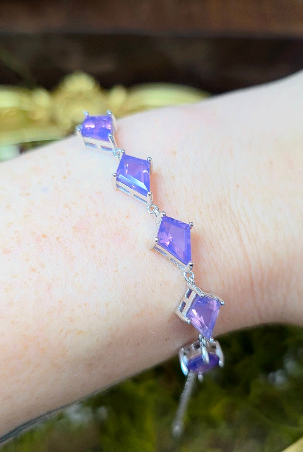 Lavender Moon Quartz Kites Sterling Silver Bracelet