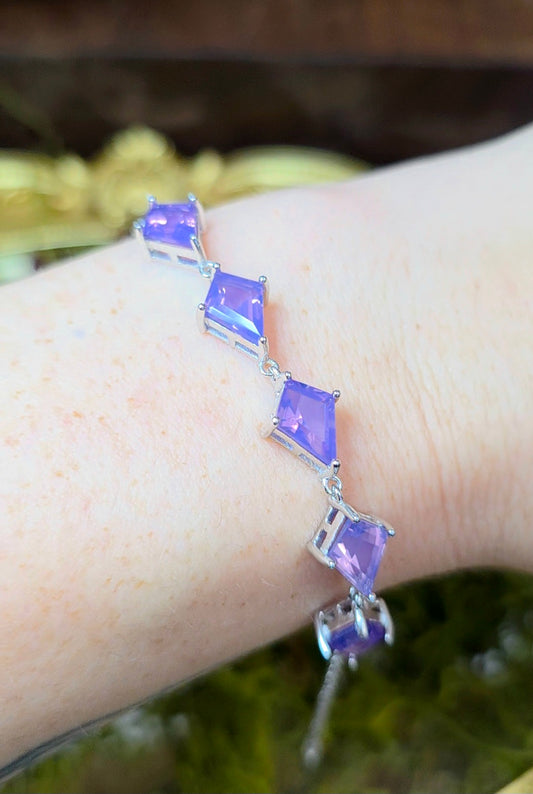 Lavender Moon Quartz Kites Sterling Silver Bracelet