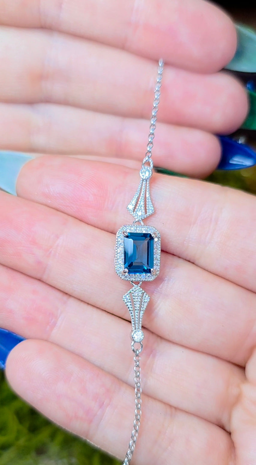 Swiss Blue Topaz Sterling Silver Bracelet