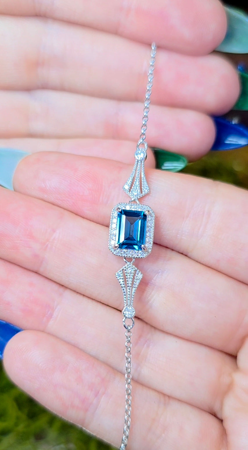 Swiss Blue Topaz Sterling Silver Bracelet