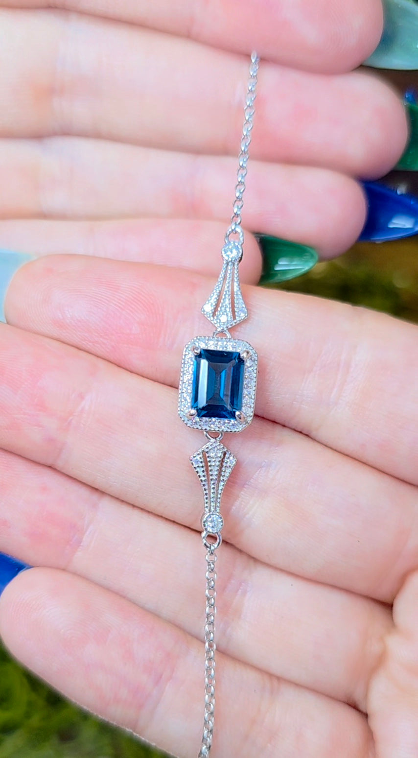 Swiss Blue Topaz Sterling Silver Bracelet