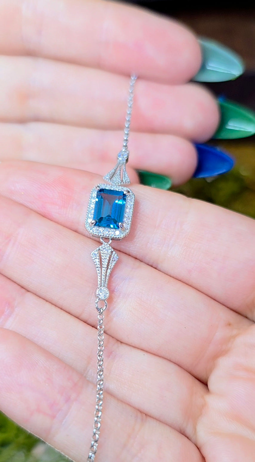 Swiss Blue Topaz Sterling Silver Bracelet