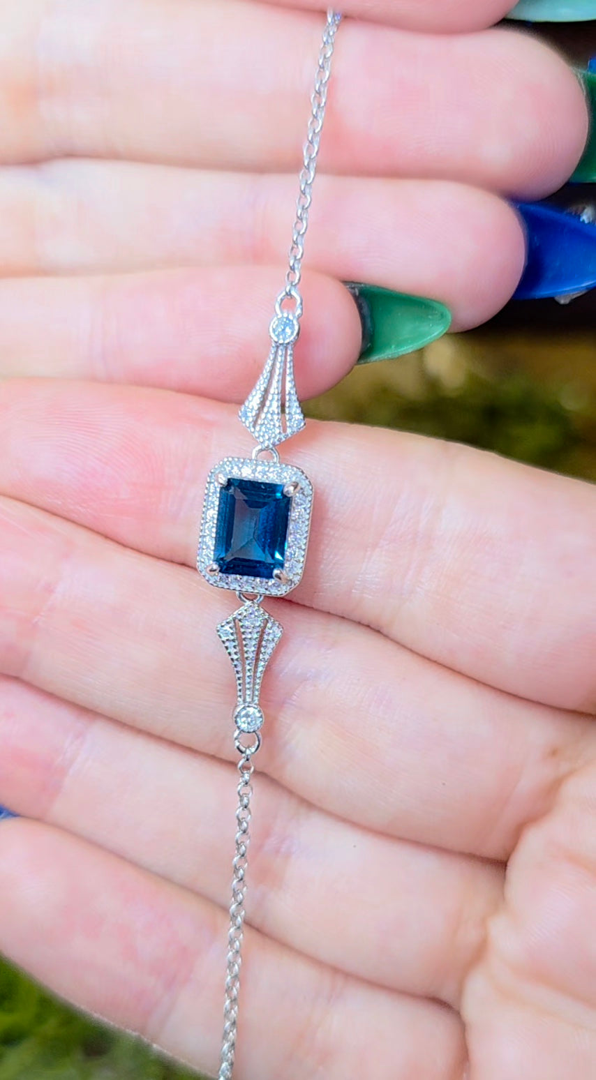 Swiss Blue Topaz Sterling Silver Bracelet