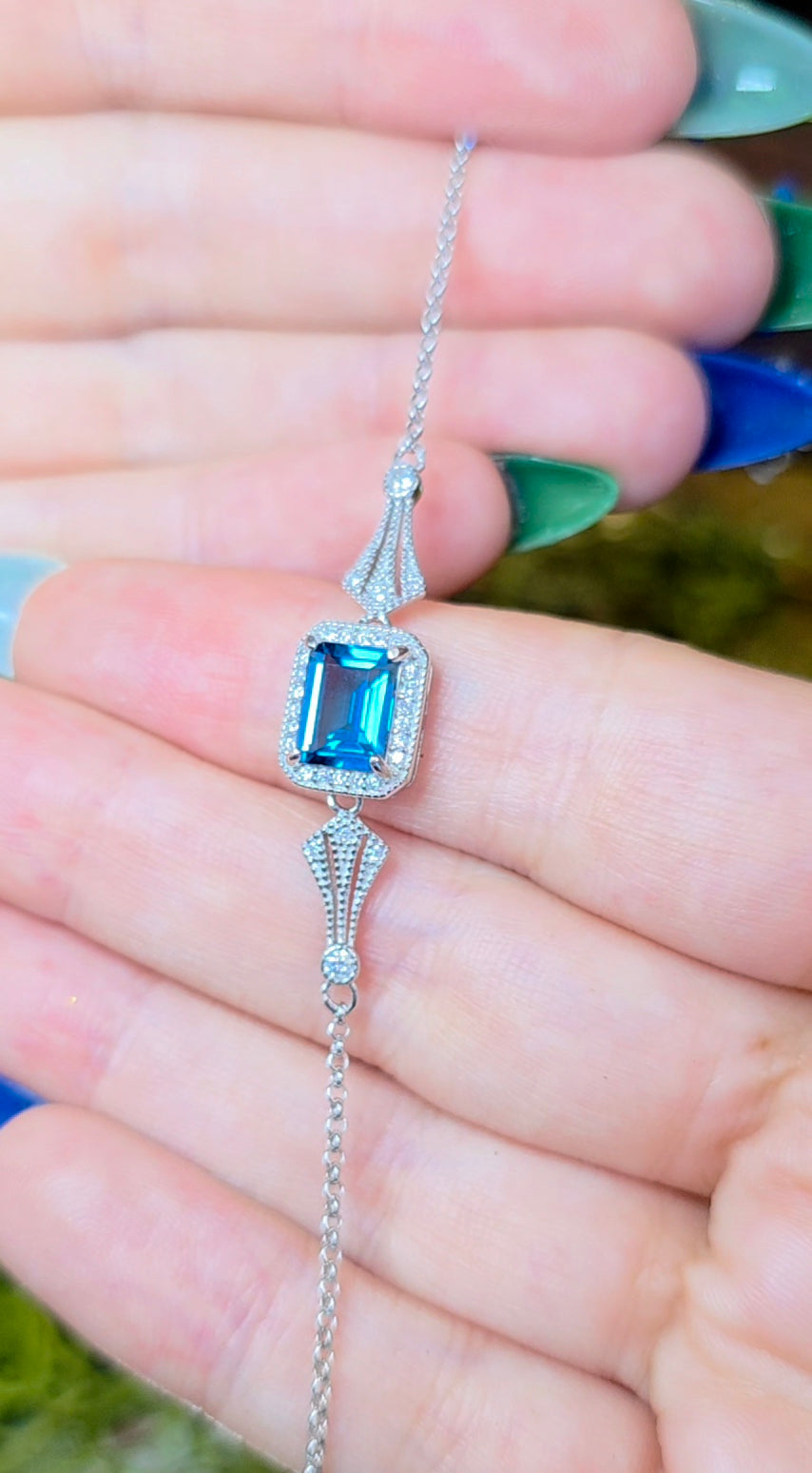 Swiss Blue Topaz Sterling Silver Bracelet